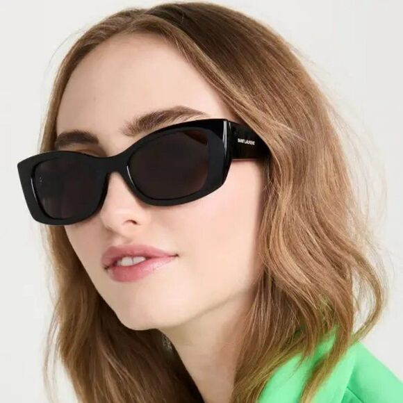 NEW Saint Laurent SL593 001 Black Square Unisex Sunglasses main image 10